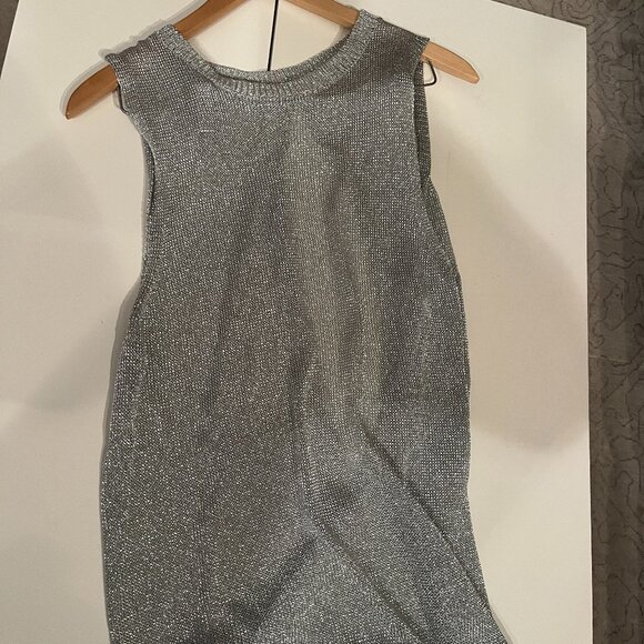 Silver Shiny Sleeveless Dress by H&M (Size‎ 6) - Picture 1 of 15